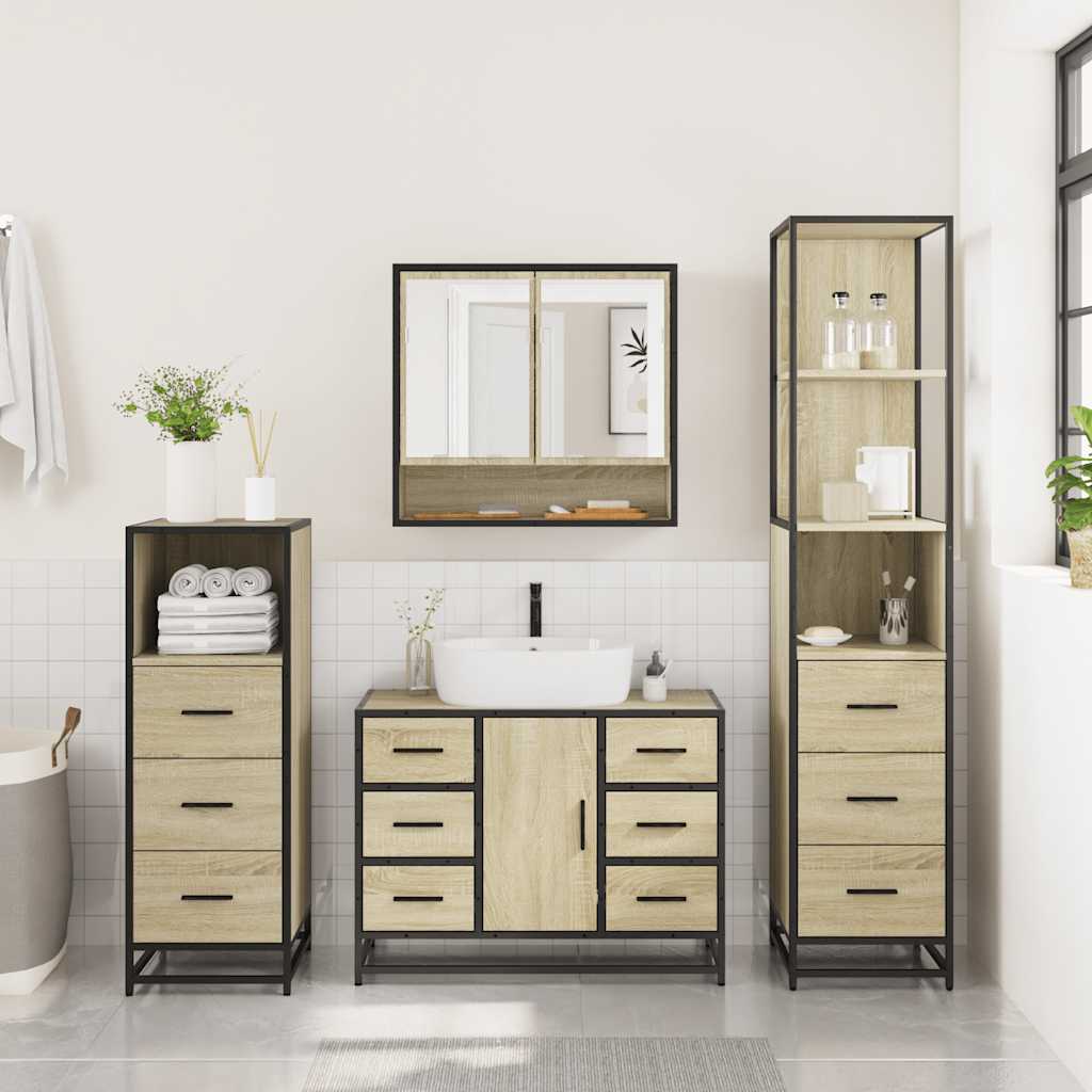 4 Piece Bathroom Furniture Set  Engineered Wood