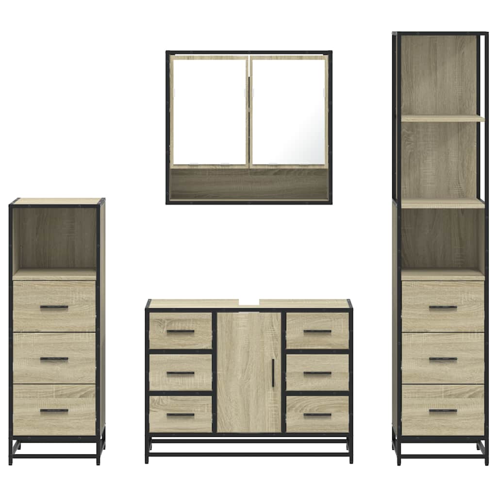 4 Piece Bathroom Furniture Set  Engineered Wood