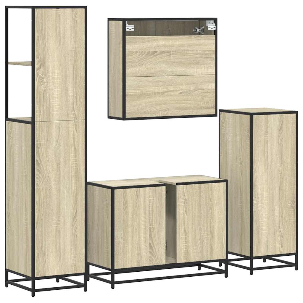 4 Piece Bathroom Furniture Set  Engineered Wood
