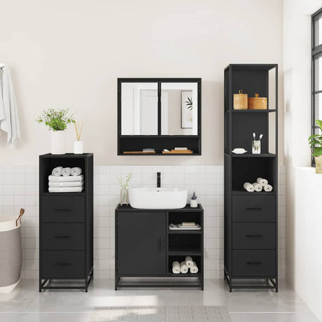 4 Piece Bathroom Furniture Set  Engineered Wood
