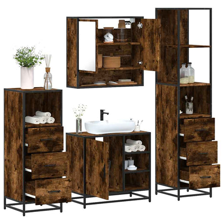 4 Piece Bathroom Furniture Set  Engineered Wood
