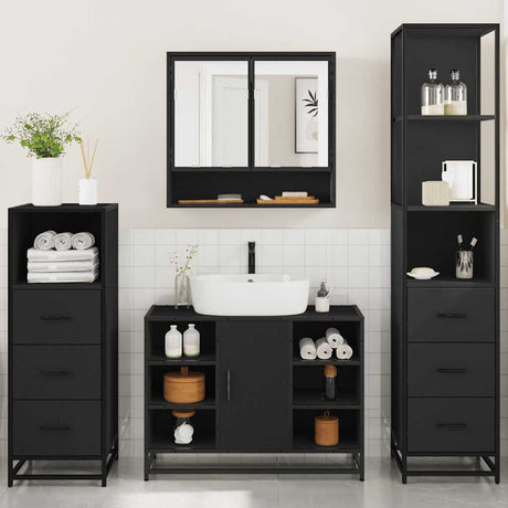 4 Piece Bathroom Furniture Set  Engineered Wood