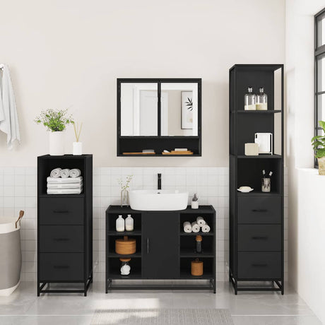 4 Piece Bathroom Furniture Set  Engineered Wood