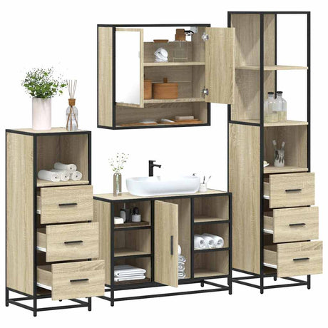 4 Piece Bathroom Furniture Set  Engineered Wood