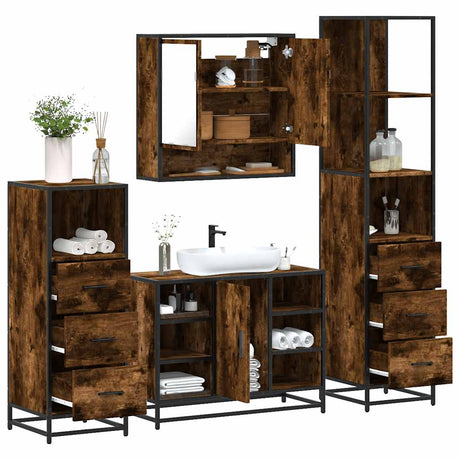 4 Piece Bathroom Furniture Set  Engineered Wood