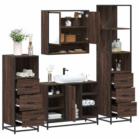 4 Piece Bathroom Furniture Set  Engineered Wood