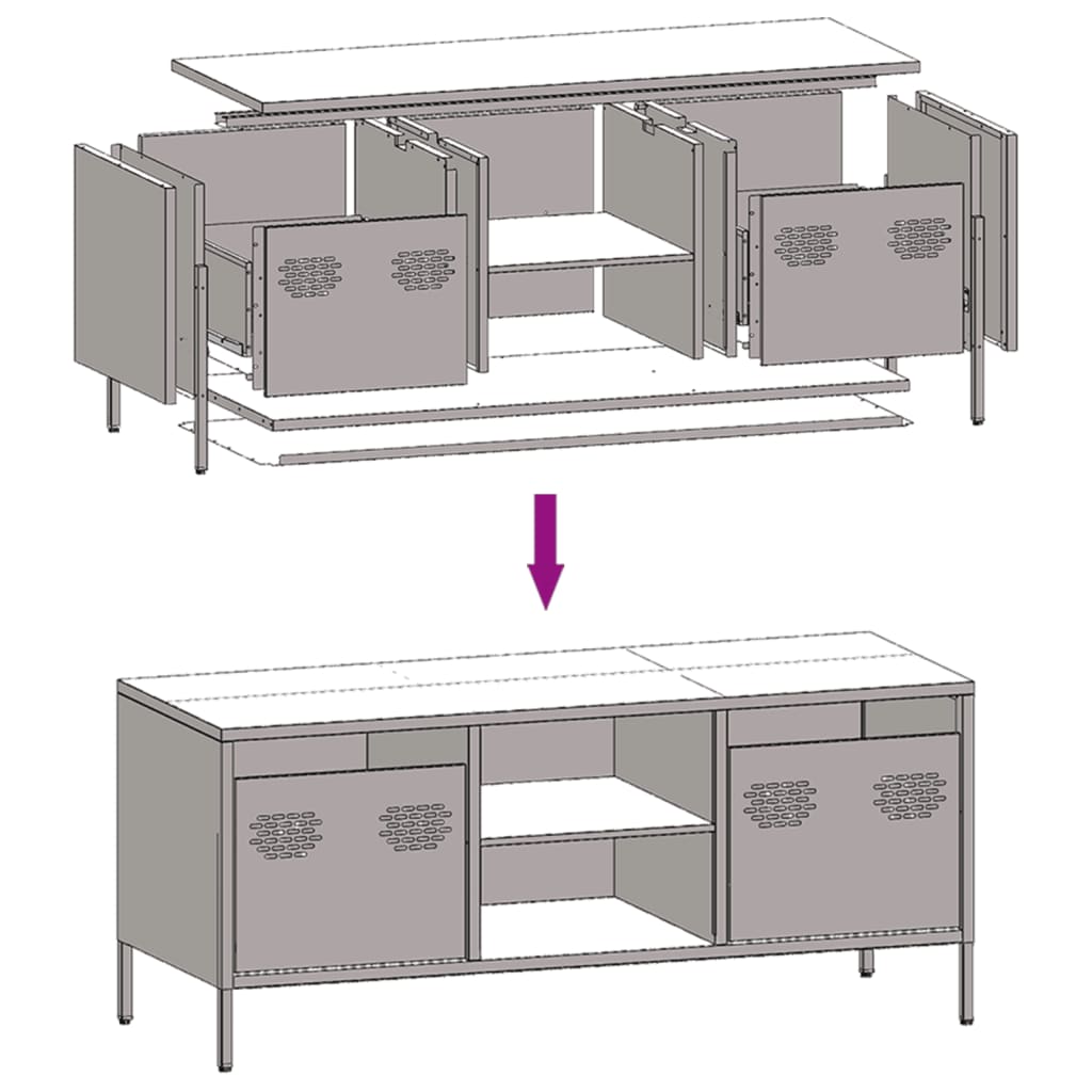 Tv Cabinet 101.5X39X43.5 Cm Cold-Rolled Steel
