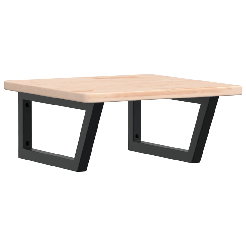 Basin Shelf Wall Mounted Steel And Solid Wood Oak