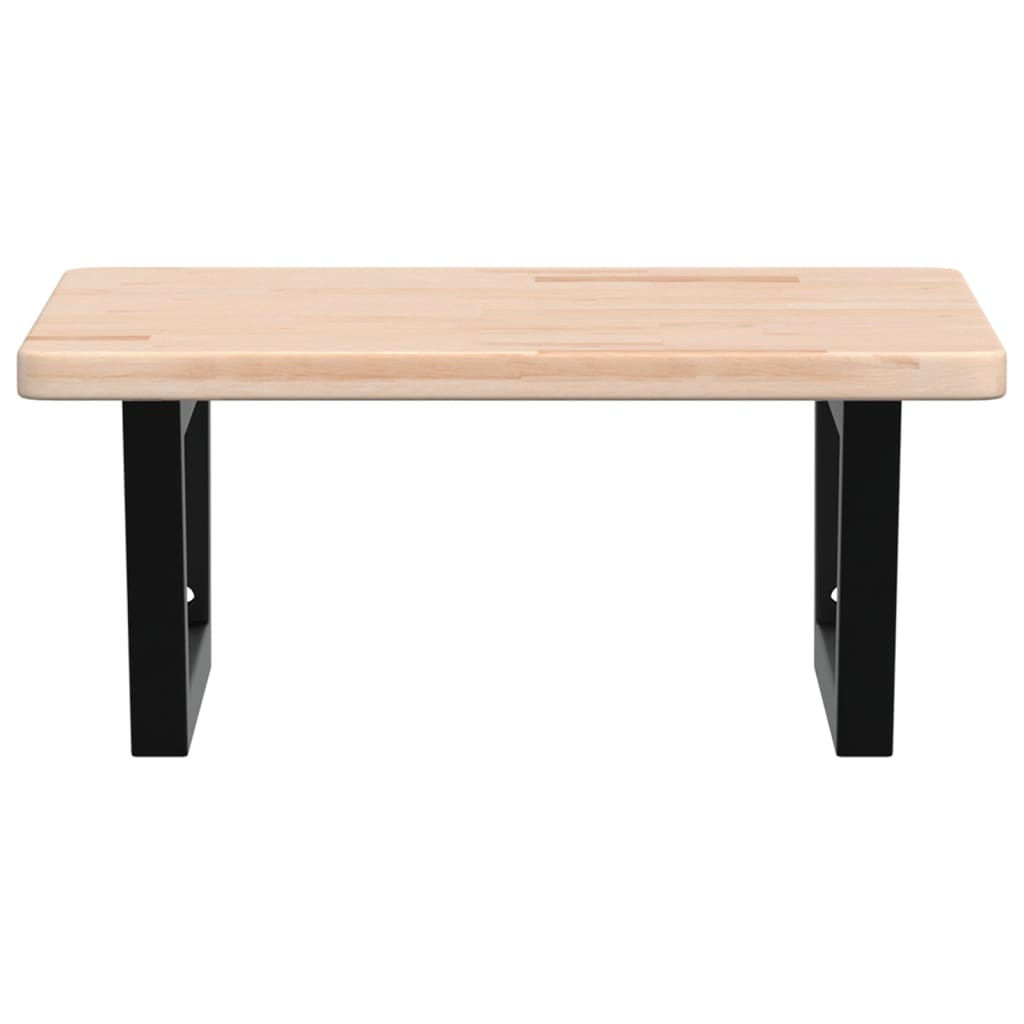 Basin Shelf Wall Mounted Steel And Solid Wood Oak