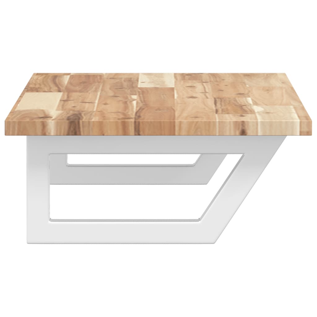 Basin Shelf Wall Mounted Steel And Solid Wood Acacia