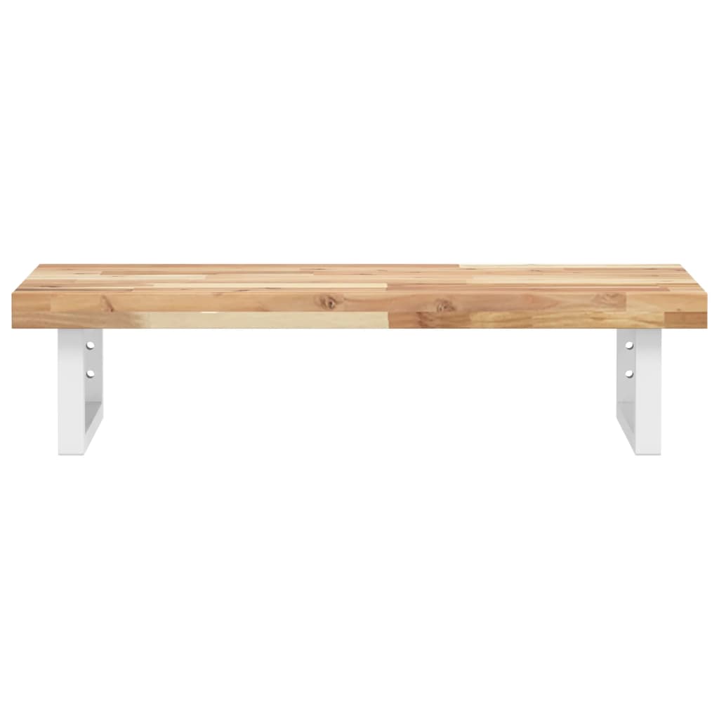 Basin Shelf Wall Mounted Steel And Solid Wood Acacia