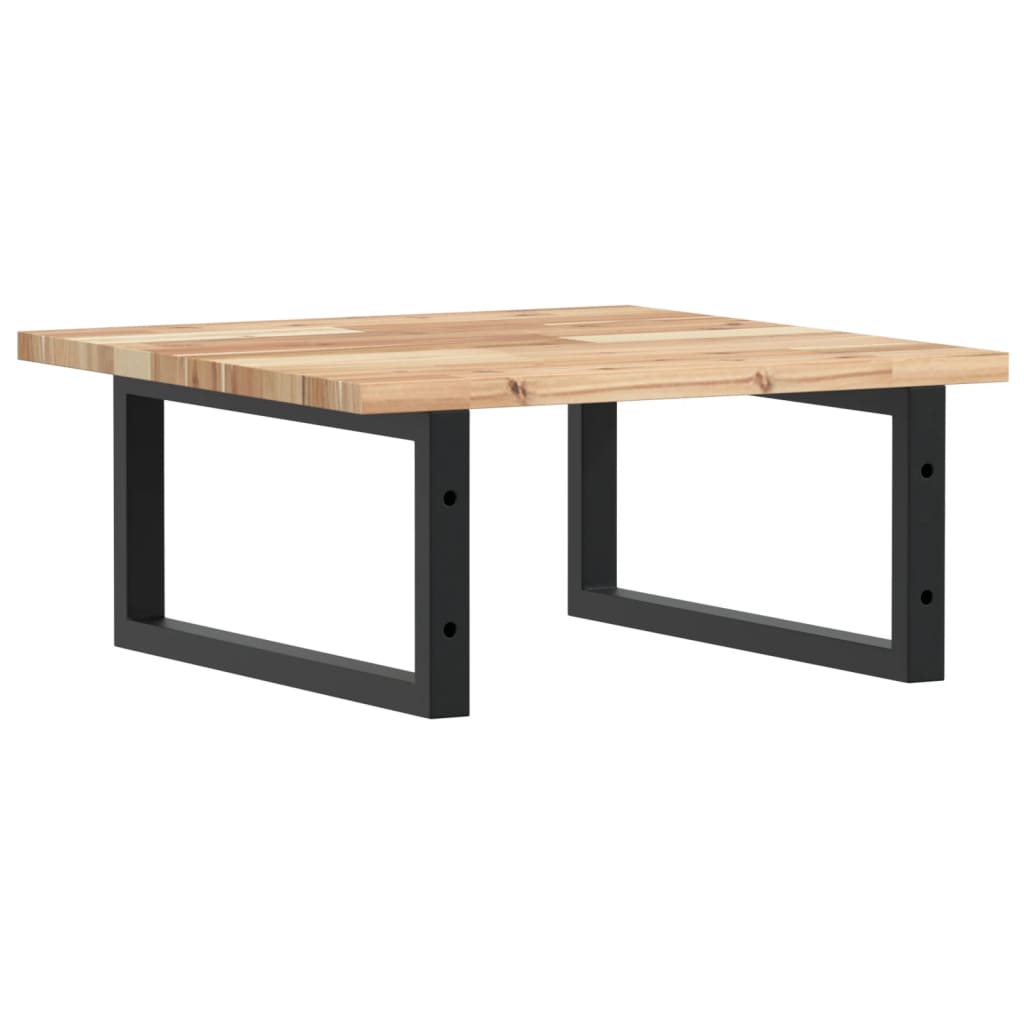 Basin Shelf Wall Mounted Steel And Solid Wood Acacia