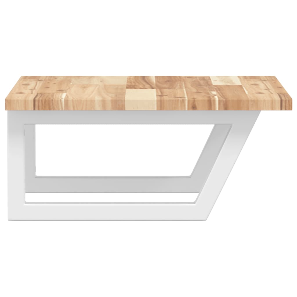 Basin Shelf Wall Mounted Steel And Solid Wood Acacia