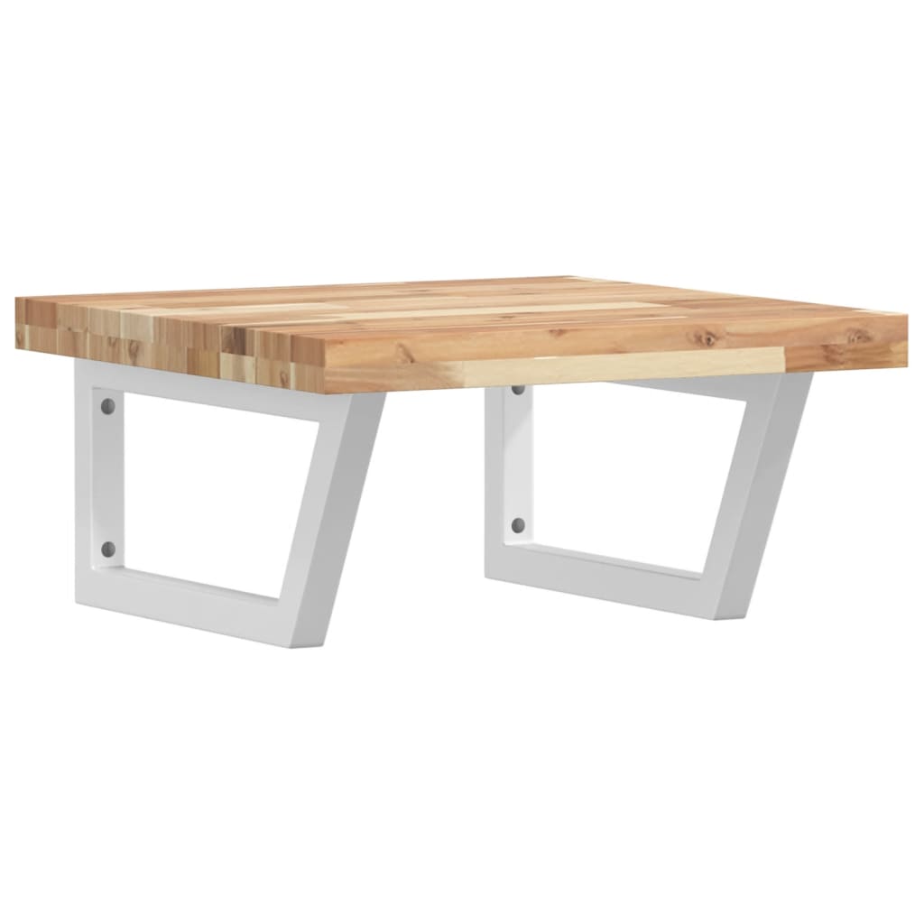 Basin Shelf Wall Mounted Steel And Solid Wood Acacia