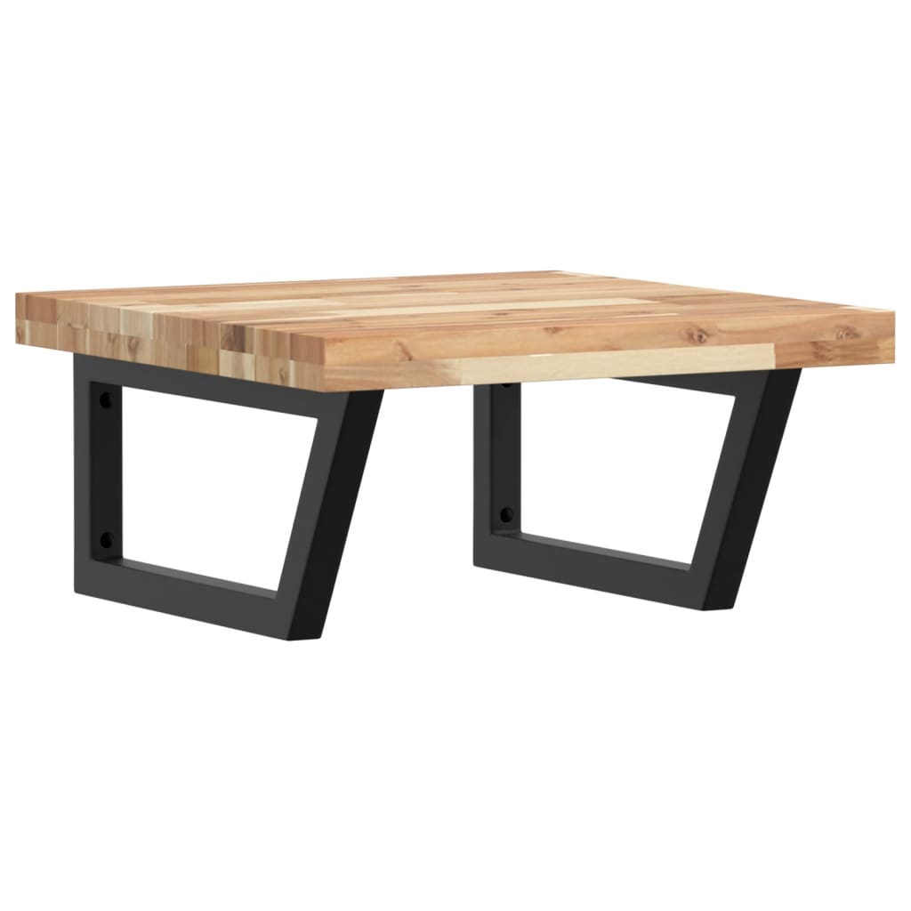 Basin Shelf Wall Mounted Steel And Solid Wood Acacia