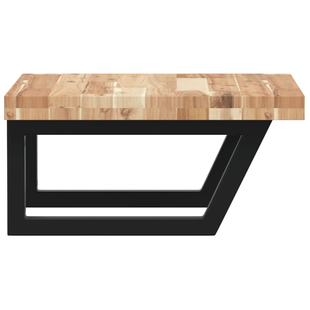 Basin Shelf Wall Mounted Steel And Solid Wood Acacia