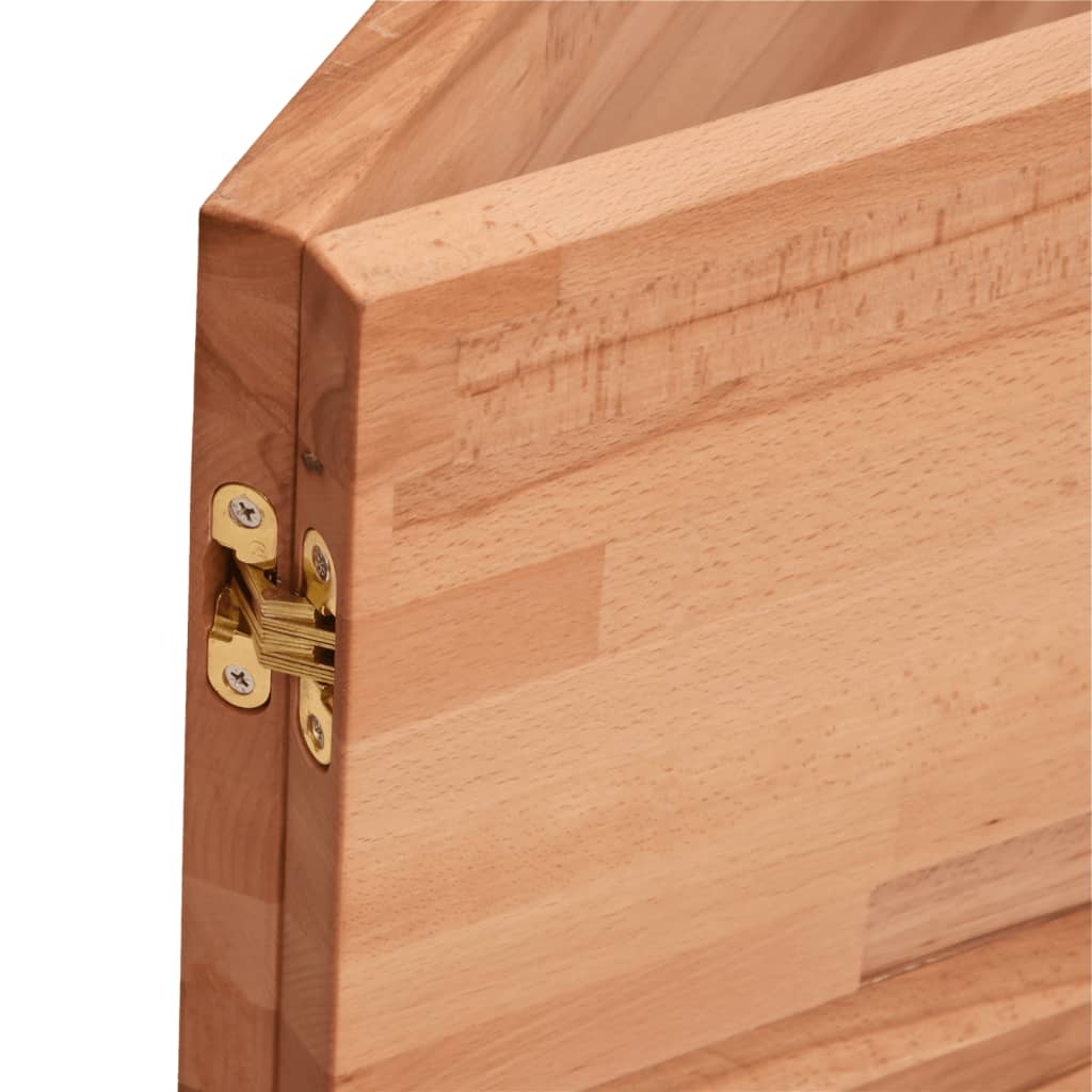 Basin Shelf Wall Mounted Steel And Solid Wood Beech