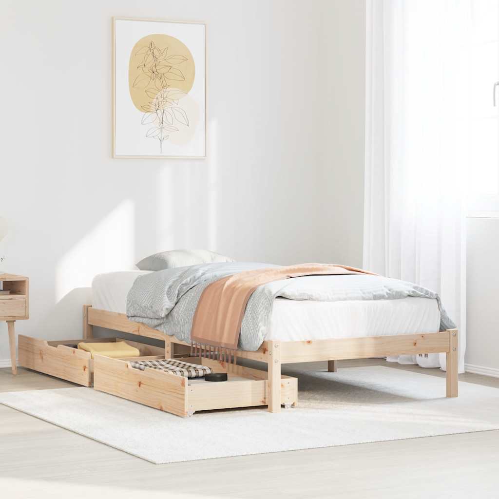 Bed Frame Without Mattress Small Double Solid Wood Pine