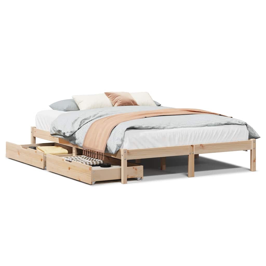 Bed Frame Without Mattress Small Double Solid Wood Pine