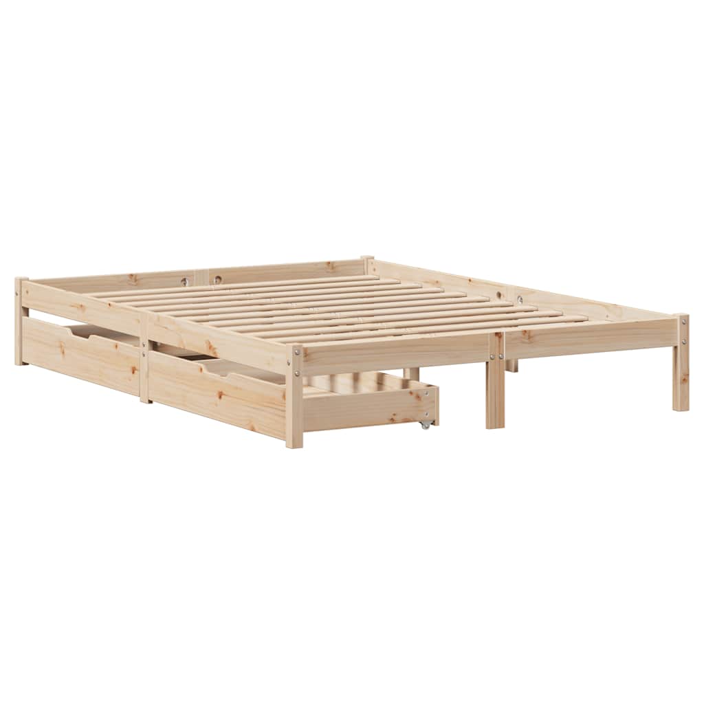 Bed Frame Without Mattress Small Double Solid Wood Pine