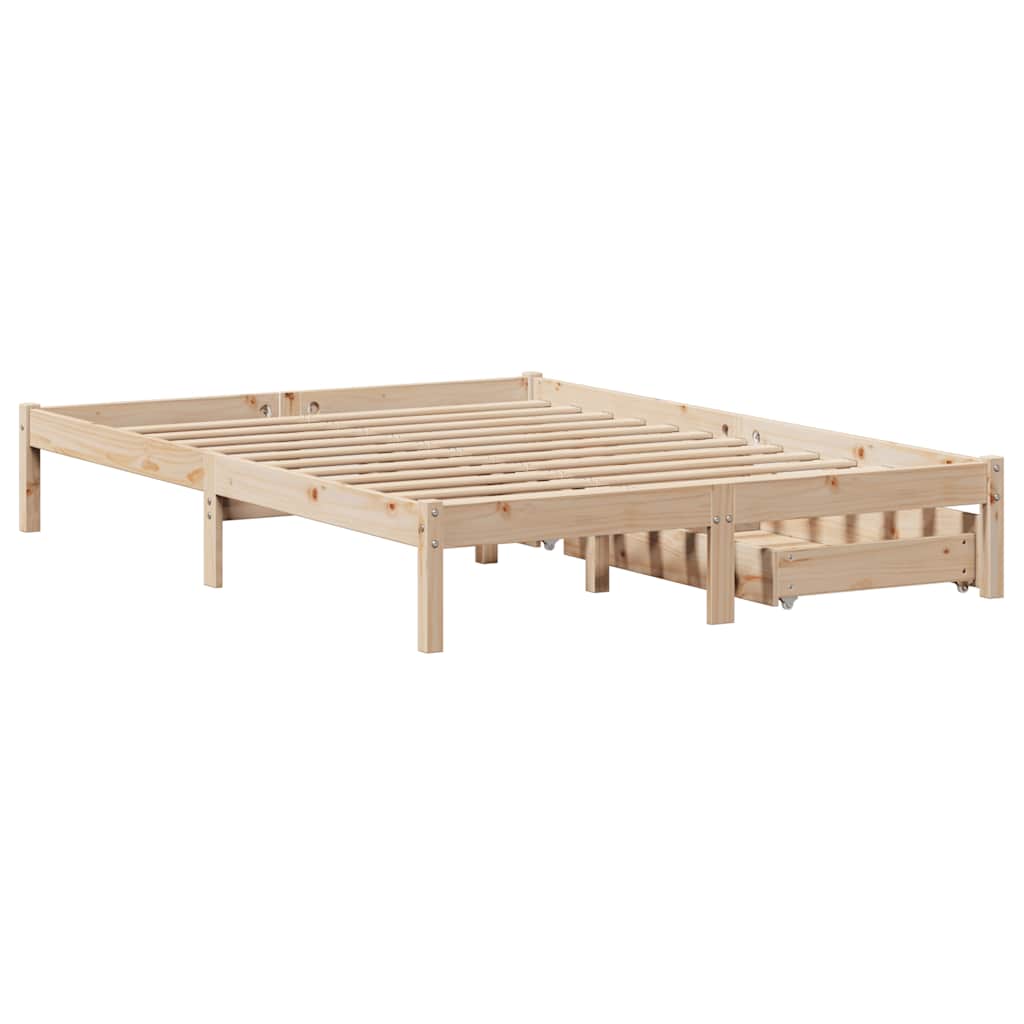 Bed Frame Without Mattress Small Double Solid Wood Pine