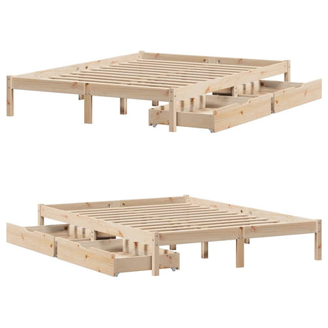Bed Frame Without Mattress Small Double Solid Wood Pine
