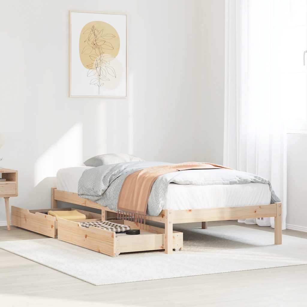 Bed Frame Without Mattress Small Double Solid Wood Pine