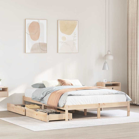Bed Frame Without Mattress Small Double Solid Wood Pine