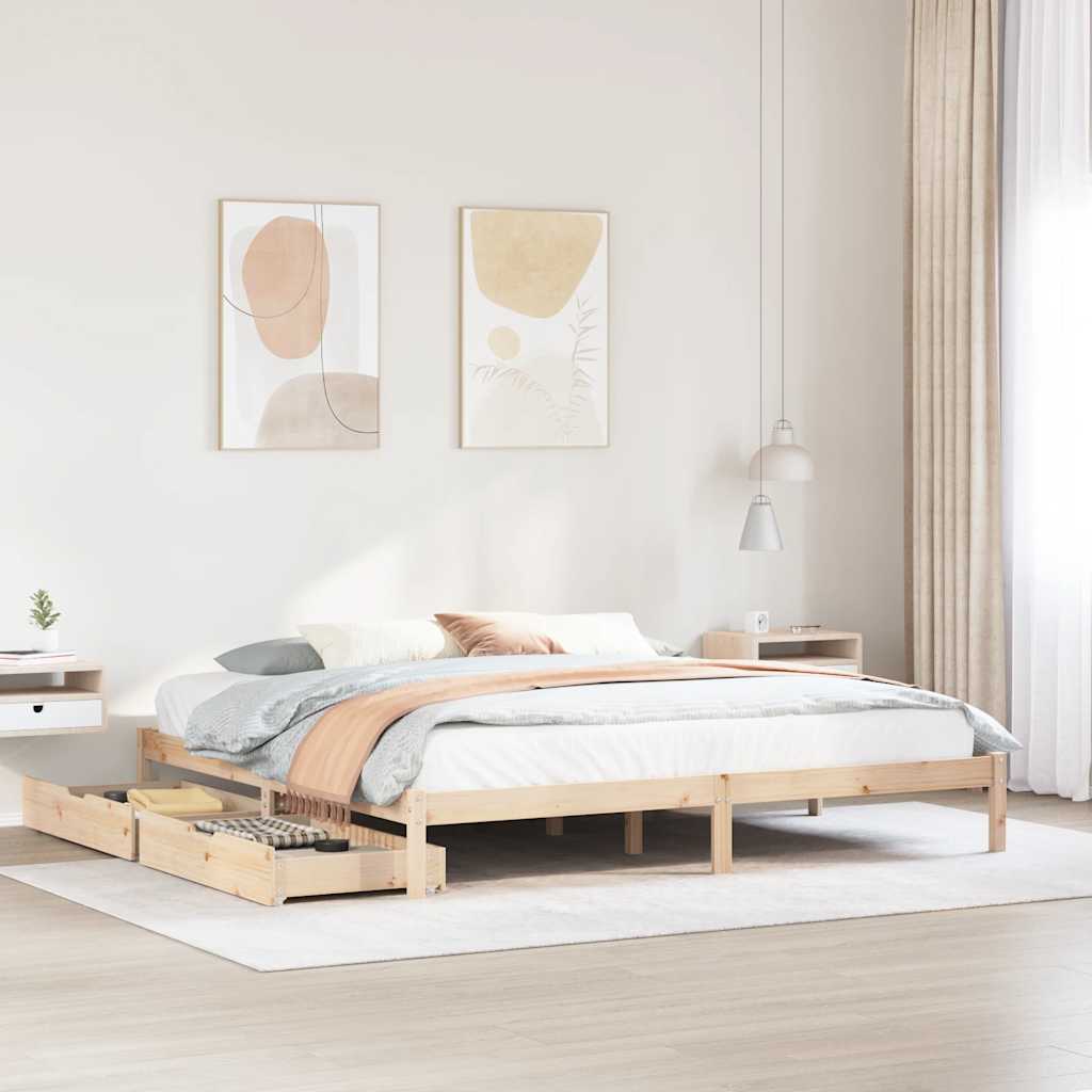 Bed Frame Without Mattress Small Double Solid Wood Pine