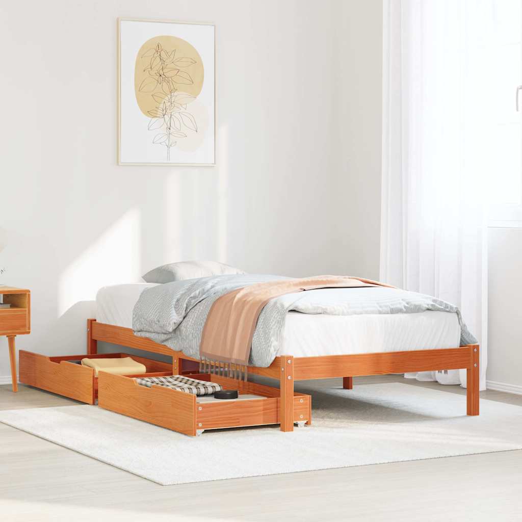 Bed Frame Without Mattress Small Double Solid Wood Pine