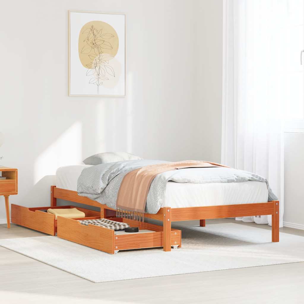 Bed Frame Without Mattress Small Double Solid Wood Pine