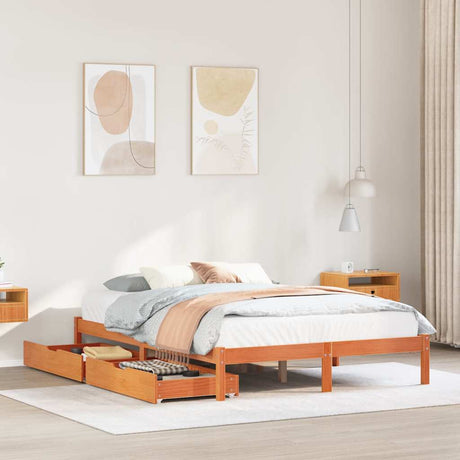 Bed Frame Without Mattress Small Double Solid Wood Pine