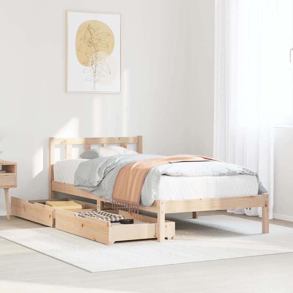 Bed Frame Without Mattress Solid Wood Pine