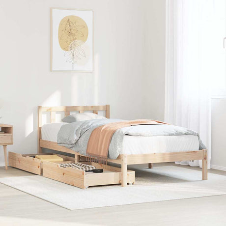 Bed Frame Without Mattress Solid Wood Pine