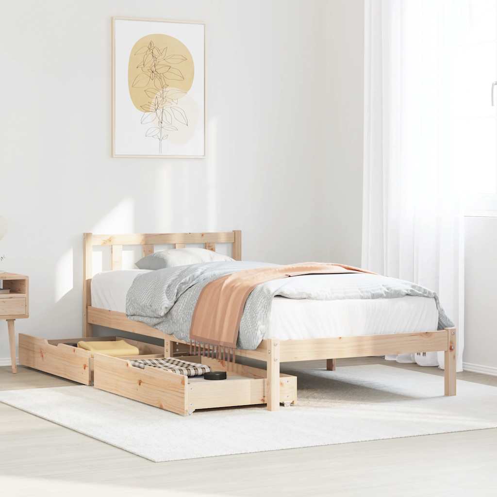 Bed Frame Without Mattress Solid Wood Pine