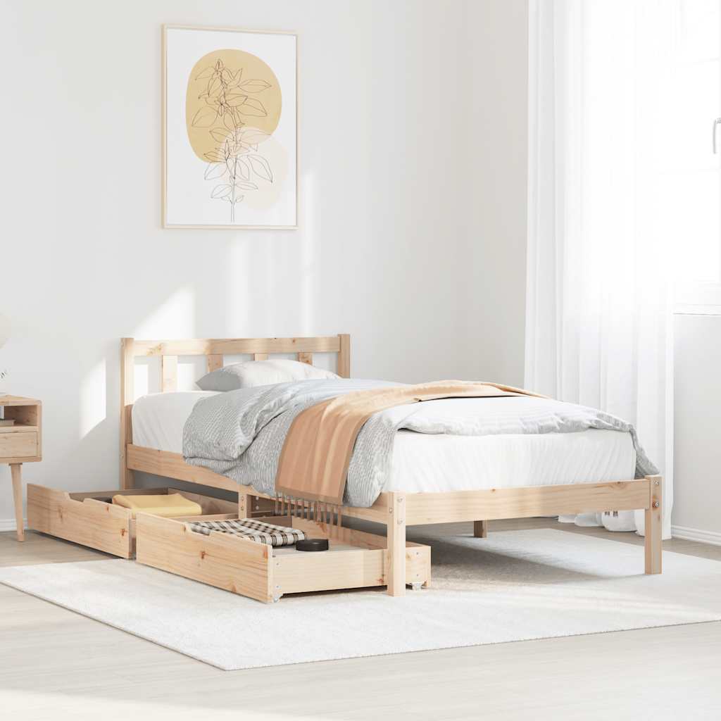 Bed Frame Without Mattress Solid Wood Pine