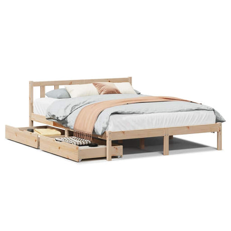 Bed Frame Without Mattress Solid Wood Pine