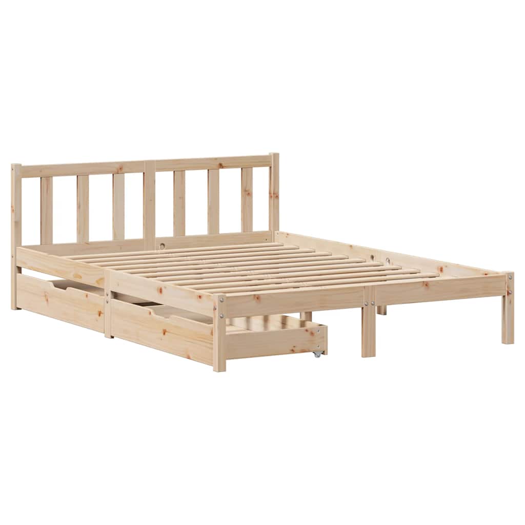Bed Frame Without Mattress Solid Wood Pine