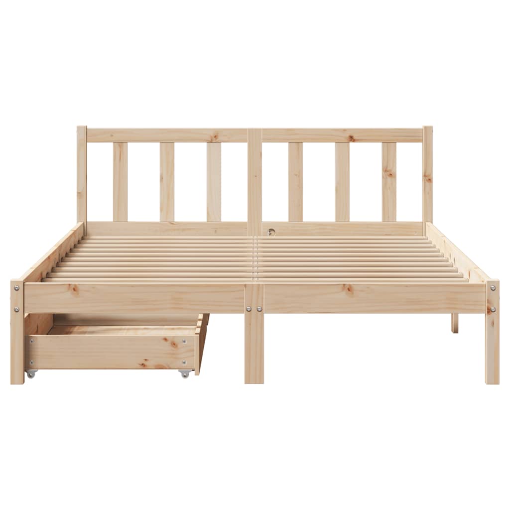 Bed Frame Without Mattress Solid Wood Pine