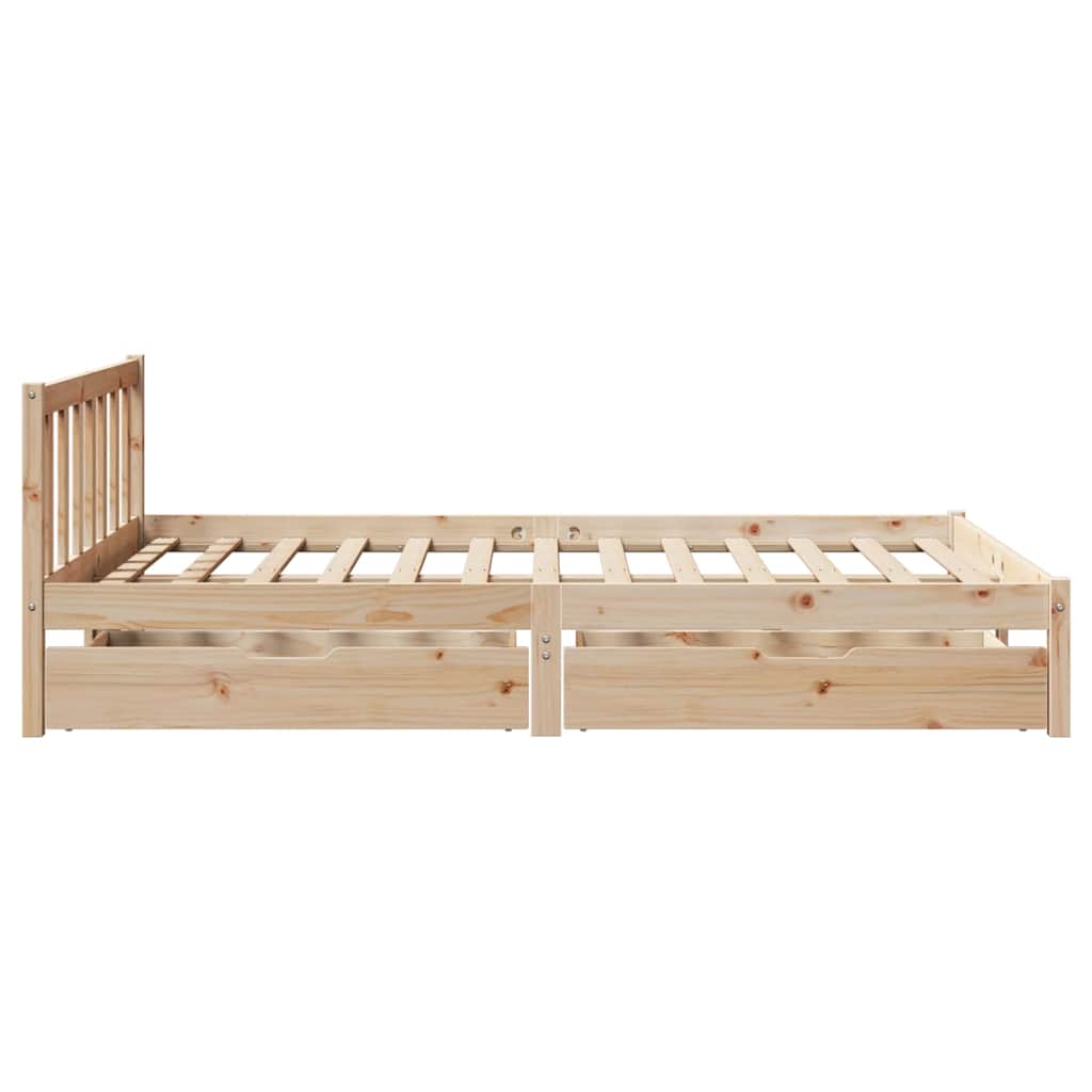 Bed Frame Without Mattress Solid Wood Pine