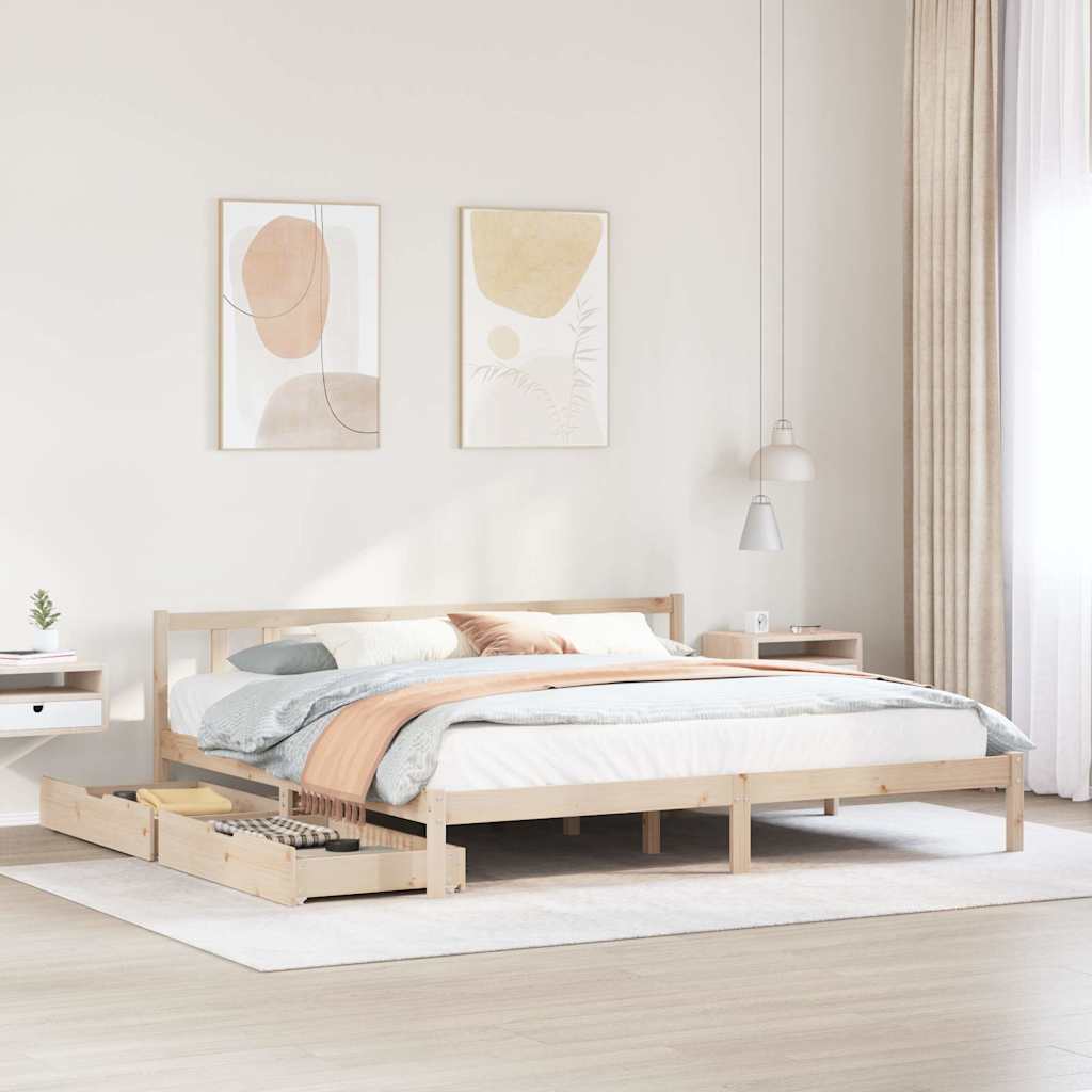 Bed Frame Without Mattress Solid Wood Pine