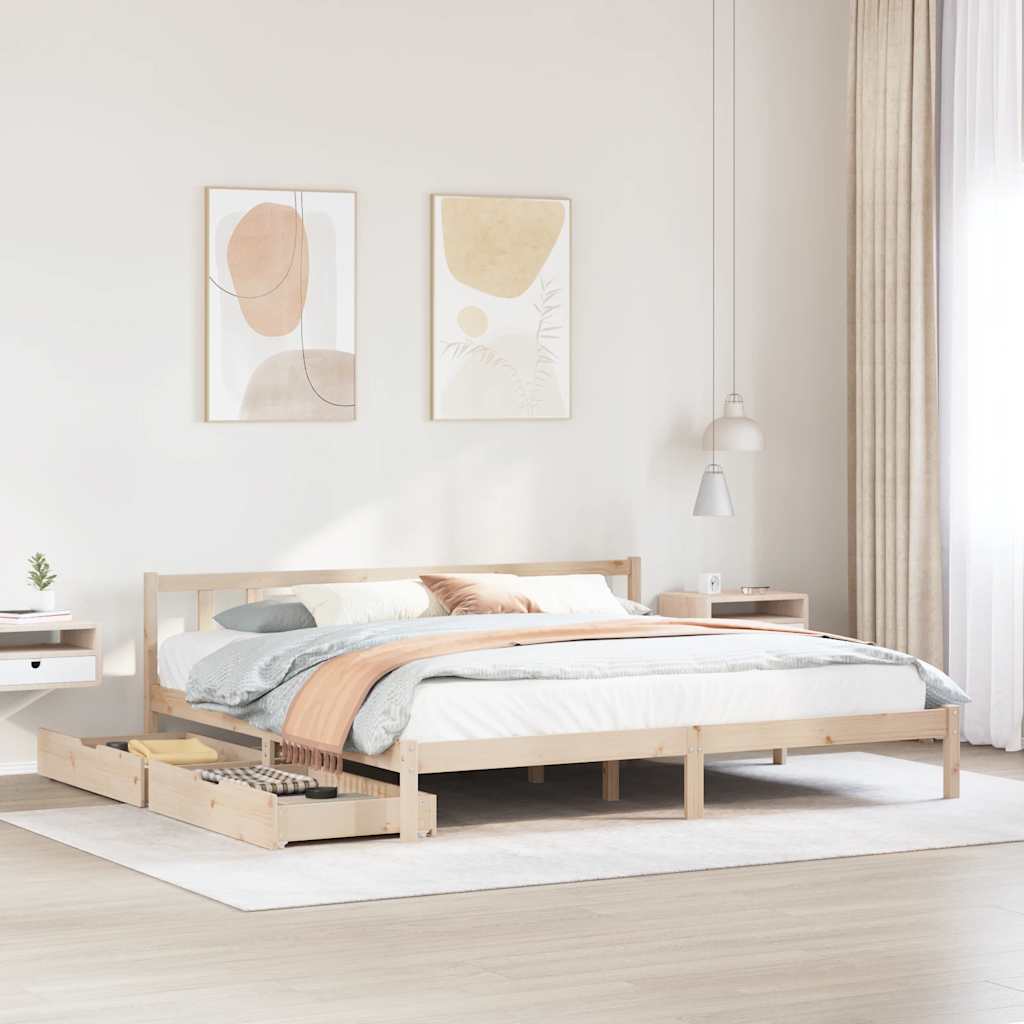 Bed Frame Without Mattress Solid Wood Pine
