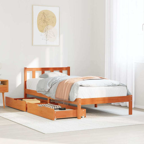 Bed Frame Without Mattress Solid Wood Pine