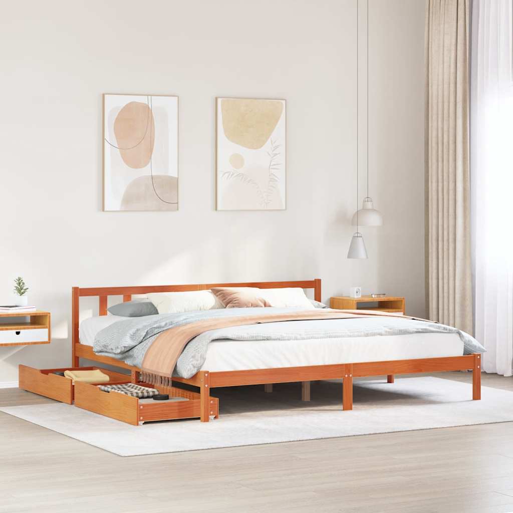 Bed Frame Without Mattress Solid Wood Pine