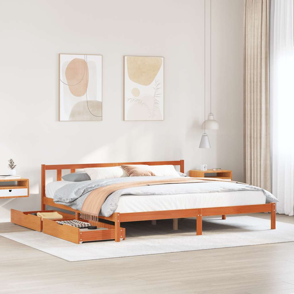 Bed Frame Without Mattress Solid Wood Pine