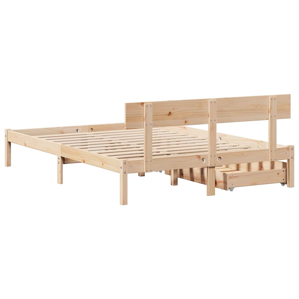 Bed Frame Without Mattress Small Double Solid Wood Pine