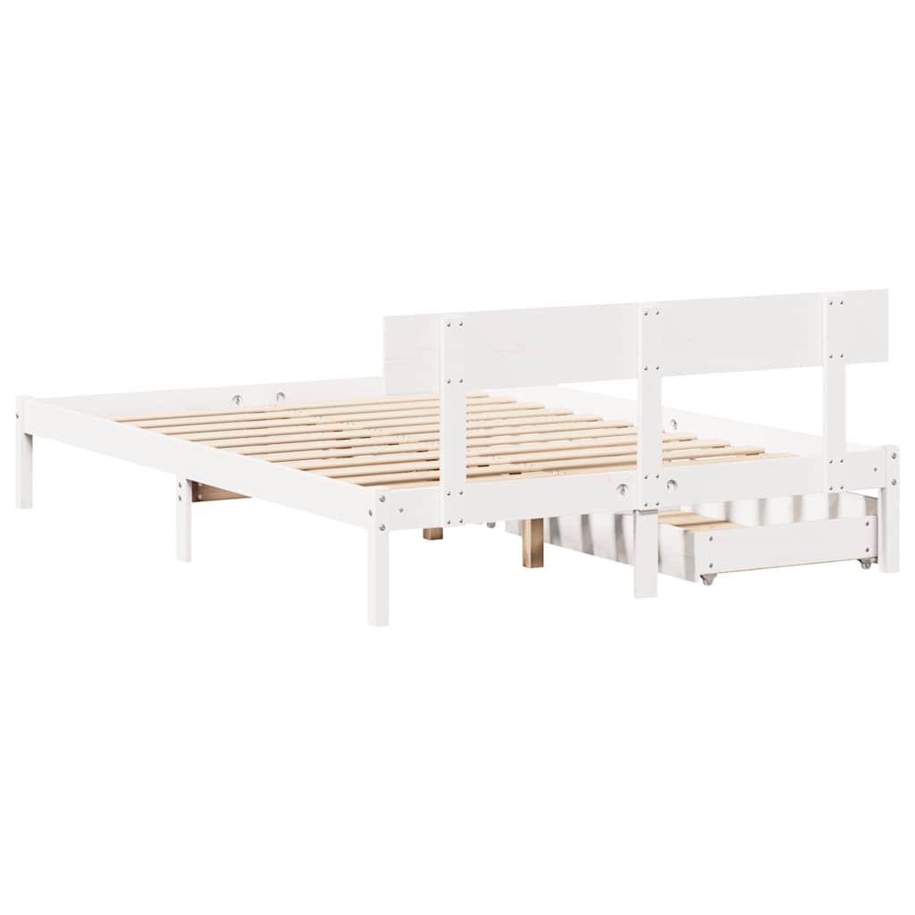 Bed Frame Without Mattress Double Solid Wood Pine