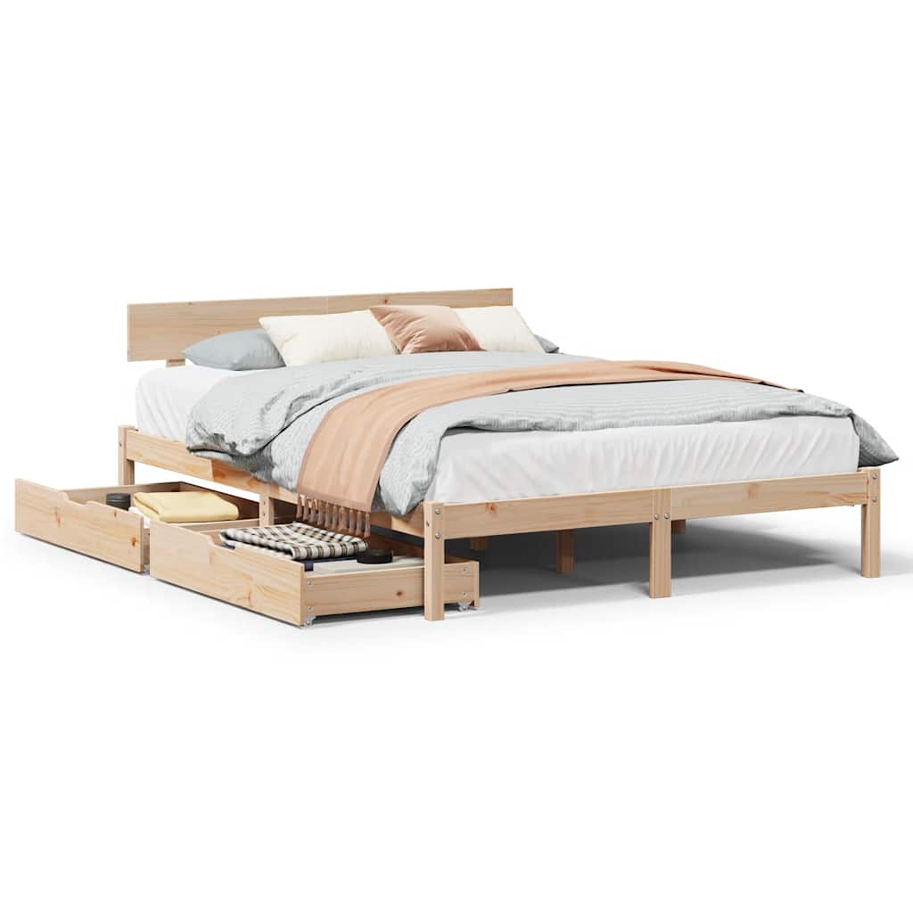 Bed Frame Without Mattress Solid Wood Pine