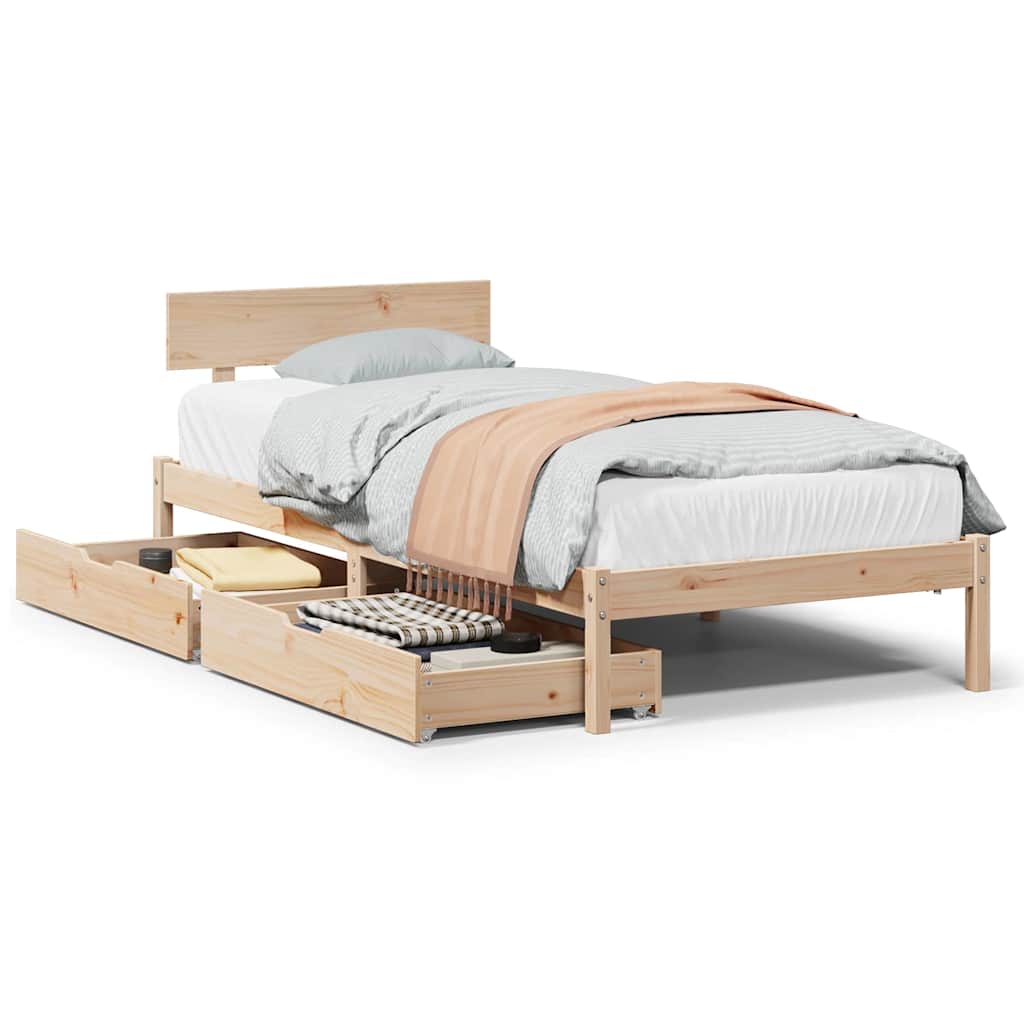 Bed Frame Without Mattress Solid Wood Pine