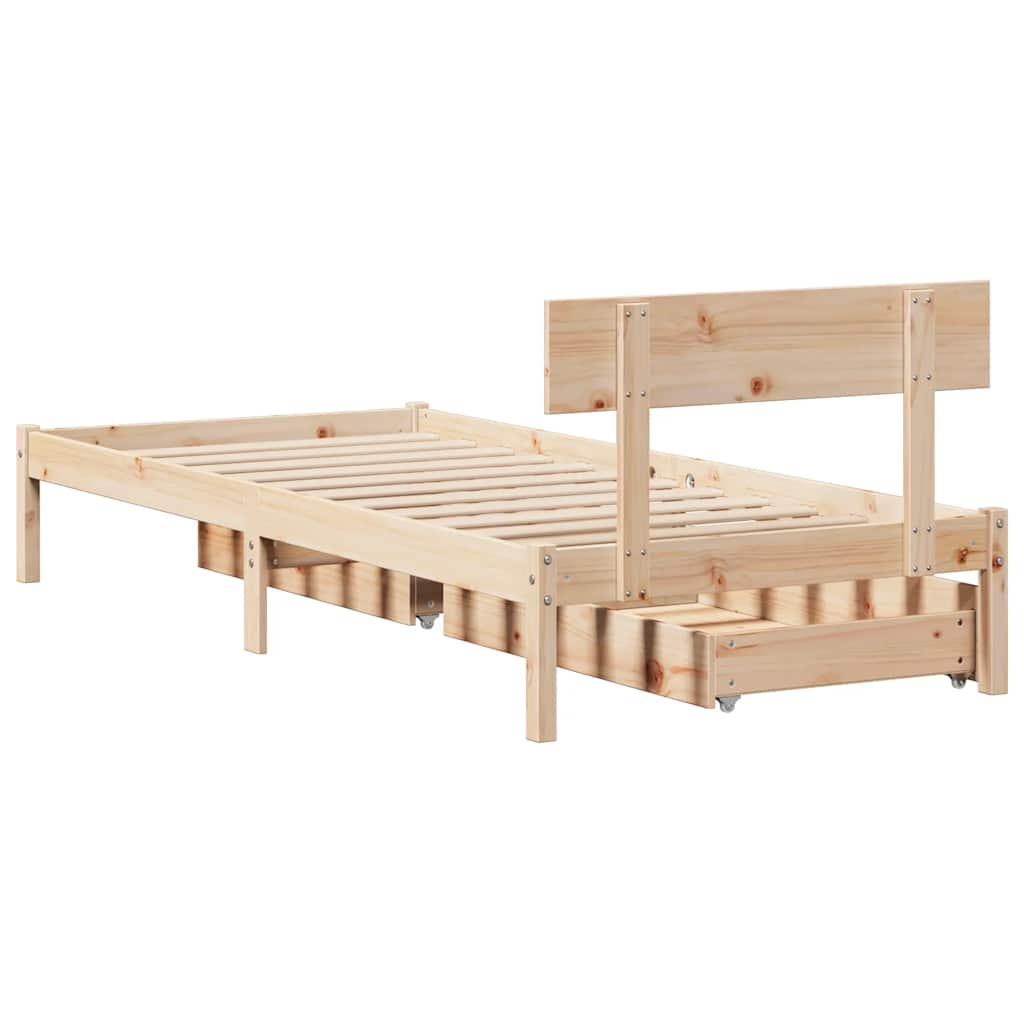 Bed Frame Without Mattress Solid Wood Pine